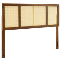 Modway Delmare Cane King Headboard - Walnut-King Wood Headboard