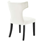 Modway Curve Performance Velvet Dining Chairs - White - 2 Pack-Assembly Required