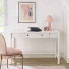 Modway Emmeline 47.64" 1-Drawer Scallop Writing Desk - White-Smooth Laminate Finish