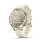 Garmin Lily 2 Active Lunar Fitness Tracker Smartwatch - Gold with Bone Silicone Band-See how active you are throughout the day with step counting, calories burned, intensity minutes and more (data presented is intended to be a close estimation of metrics tracked) 