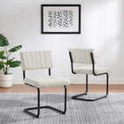 Modway Parity Boucle Dining Side Chairs - Black/Ivory - 2 Pack-Dense Foam Padding