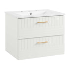 Modway Daybreak 24" Bathroom Vanity - White-CONTEMPORARY BATHROOM VANITY - Featuring a clean-lined design and gold metal hardware, this vanity incorporates contemporary style to your bathroom space
