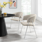 Modway Nella Upholstered Performance Velvet Dining Chair - Almond/Silver - 2 Pack-Decorative Round Button