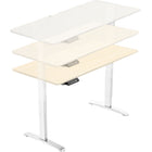 MotionGrey 43" Ergo2 Electric Sit Stand Height Adjustable Standing Desk - White/Light Brown-Heavy duty motor that allow a weight capacity of up to 176 lb and a synchronized dual lift system, providing a smooth and quiet lifting operation speed of 0.7"/sec and soft 45dB sound of operation