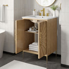 Modway Awaken 24" Bathroom Vanity - Oak/White-Gold-finished Base