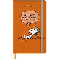Moleskine 2026 Limited Edition Peanuts Snoopy 12-Month Hard Cover Weekly Planner - 5" x 8.25" - Cadmium Orange-Dated From January To December 2026
