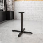 Flash Furniture 30'' x 30'' Cast Iron Restaurant Table X-Base with 3'' Dia. Table Height Column, Black-X-Base Configuration