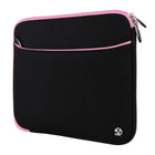 Vangoddy Neoprene 12" Laptop Protective Sleeve Case with Extra Pocket - Black/Pink-External Dimension 12.25 Inches by 10 Inches