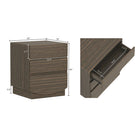 Manhattan Comfort Ardea 20" Contemporary 3-Drawer Nightstand - Walnut-Three Storage Drawers: Offers generous space to keep everyday essentials neatly organized