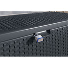 Suncast Resin Wicker Deck Box - 73 Gal. - Cyberspace-Pad lockable for added security, lock not included.