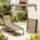 Outsunny Folding Lounge Chair - Reclining Tanning Chair with Adjustable Back-Five levels of backrest angles offer every user a suitable angle