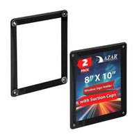 Azar Window-Hanging Vertical/Horizontal Side Loading Plastic Document Holder - Clear - 2 Pack (106694-BLK-2PK)-Sold in Packs of 2
