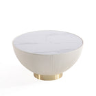 Manhattan Comfort Anderson Modern 28.15" Coffee Table and 18.43" End Table - Cream and Grey - Set of 2-Delivered to you Fully Assembled! No Assembly Required