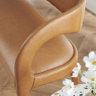 Modway Pinnacle Vegan Leather Accent Bench - Tan-Non-Marking Foot Pins
