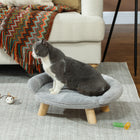 PawHut Elevated Dog Sofa Bed with Washable Cover - Grey-Dog sofa with a comfortable backrest 