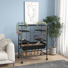 PawHut 43" Rolling Hamster Cage with Tunnel Tube System & Storage Shelf-6.7" (17 cm) deep tray allows lots of bedding for burrowing