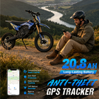 Gyrocopters DX1 Electric Dirt Bike for Adults - Speed upto 65 kmph - PAS Range upto 83 km - Peak 3000W - 14" - Blue-Smooth Out Every Trail: Full Suspension Matrix & Heavy-Duty Hydraulic Brakes