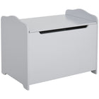 Qaba Kids Wooden Toy Storage Box Organizer Chest with Magnetic Hinge - Grey-Made of durable MDF board, which is both child-friendly
