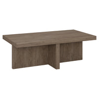 Hudson&Canal Boden 44"W Rectangular Coffee Table - Antiqued Grey Oak-A contemporary Scandinavian design for your living room, den, and more