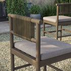 Modway Eleni Outdoor Teak Wood Counter Stools 2-Piece Set - Weathered Grey/Pebble-Slatted Seat