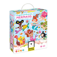 Banana Panda Magical Jumbo Puzzle - Mermaids-I Love Unicorns Puzzle for Kids that Love Unicorns - our large 60-piece floor puzzle is sure to please your little ones ages 4 years and up with a colourful design full of fantastical unicorns