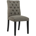 Modway - Duchess Tissu Chaise à manger Ensemble de 4 - Granite-Dossier boutonné luxueusement touffé