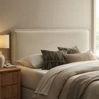 Modway Camille Upholstered Linen Blend King Size Headboard - Linen-Padded Pillow Design