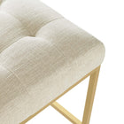 Modway Privy Gold Stainless Steel Upholstered Fabric Bar Stool - Gold Beige-Bar Stool Weight Capacity: 331 lb