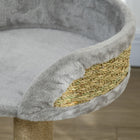 PawHut 19" Small Cat Tree with Scratching Post, Perch and Toy Ball - Grey-Recommended cat weight: 8.8 lbs (4 kg), assembly required