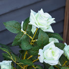 Outsunny 3' Decorative Artificial Rose Tree with Realistic Flowers - White-Material: Plastic, Silk Cloth, Cement 