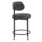 Modway Albie Boucle Fabric Counter Stools - Charcoal/Black - 2 Pack-8