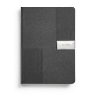 Eccolo Hard Cover Journal - 6" x 8" - Lined - 128 Sheets - Silver Plaque -6" x 8"
