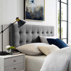 Modway Lily Biscuit Tufted Performance Velvet Full Headboard - Grey-Durable Stain-Resistant Fabric