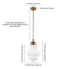 Hudson&Canal Annie 9.13" Wide Pendant with Glass Shade - Brass/White Milk-Product Dimensions: 9" L x 9" W x 12" H
