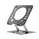 Uncaged Ergonomics RISE Swivel Adjustable Laptop Stand Office Bundle - Silver - 4 Pack-The base swivels 360 degrees clockwise and counterclockwise. 