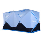 Outsunny 8-Person Insulated Ice Fishing Tent - Pop-up - for -22℉ - Blue-Pop up ice tent, easy to set up and take down
