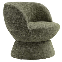 Modway Vesta Chenille Fabric Upholstered Swivel Chair - Basil-Barrel Accent Chair