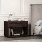 Manhattan Comfort Evelyn 32" Modern 1-Drawer Nightstand - Brown-Includes 1 Open Shelf and 1 Full Extension Drawer