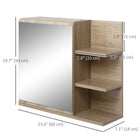 Kleankin 23.5 Inch Wall Mount Medicine Cabinet with Mirror - Natural Wood-The mirrored door can prevent dust and water from splashing on enclosed objects