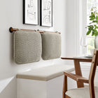 Modway Anela Wall-Mounted Chenille Upholstered Queen Headboard - Oatmeal Walnut-Cushioned Pillows