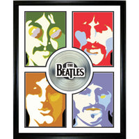 Beatles Pop Art Collage with Platinum LP - Framed Print - 29" x 38"-Premium music memorabilia