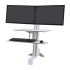 Ergotron WorkFit-S Dual Sit-Stand, Worksurface, Large Keyboard Tray, Bright White (33-349-211)-With the push or pull of a hand, you can instantly raise or lower your keyboard and display in one easy motion
