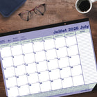 Blueline 13 Months Monthly Academic Desk Pad - July to July - 21 1/4" L x 16" W - Bilingual-Bilingual