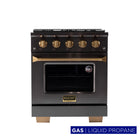 Kucht 30" KEG Series Pro Style Propane Ready Gas Range - Gemstone-The four-burner gas range includes two 15 000 BTU high-output burners and two 9 000 BTU burners