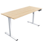Ezywork 55" Electric Height Adjustable Standing Desk - White Frame/Wooden Top-2 Packages Dimensions: 37" L x 17" W x 5" H, 60" L x 29" W x 3" H