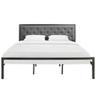 Modway Mia Fabric King Bed - Brown Grey-Weight Capacity: 1200 lb