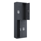 Ceha RH Series 2-Tier Locker with Louver Vents and Recessed handle - Bank of 2 - Graphite Grey-Secure storage with enhanced front louver ventilation