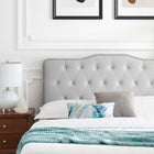 Modway Amber Tufted Performance Velvet King Platform Bed - Light Grey-Wood Slat Support System