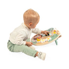 Janod Sweet Cocoon Busy Board-Includes 3 daisy-shaped gears, an abacus, and a ladybird that screws on and off.