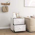 HOMCOM Nightstand, Mid-Century Style for Bedroom - White-Easy to assemble